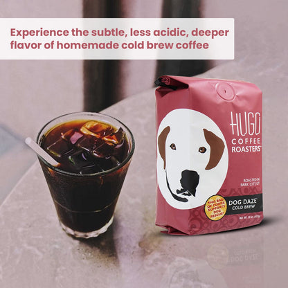 Hugo Coffee Ground Dog Daze Cold Brew Coffee - With Nuts and Chocolate & Taste of Spices | Hugo Supports Dog Rescues (16 oz)