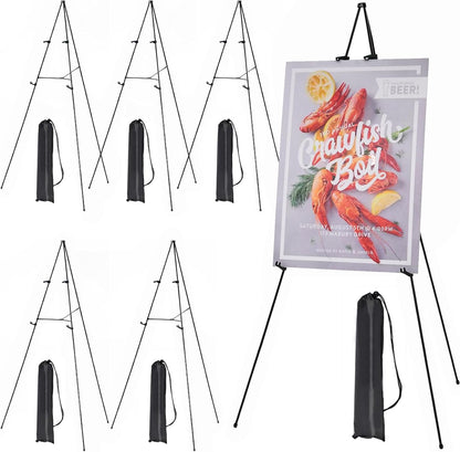 MEEDEN 6Pcs Metal Easel Stand - 63" Portable Tripod for Art Displays, Weddings & Presentations