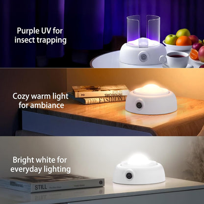 Skiennix Fruit Fly Traps - Effective Gnat Trap Lamp with 360° Attraction | 9 Refills + Starter Kit in Dutch White