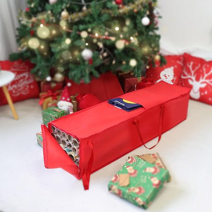 Demao Christmas Wrapping Paper Holder - 41-Inch Storage Bag for Up to 25 Rolls | Durable Organizer