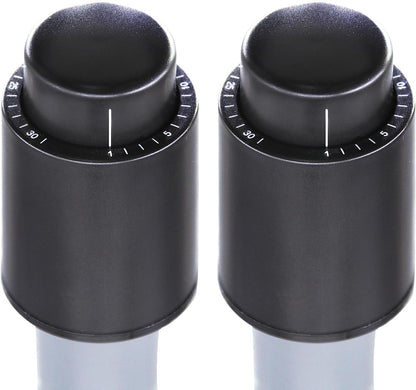 Vacuum Wine Stopper W/Pump, 2-Pack Wine Preservers Savers, Wine Bottle Sealer Blocker, Gifts for Wine Lovers | Reusable Wine Accessories, No Worry Waste Wine