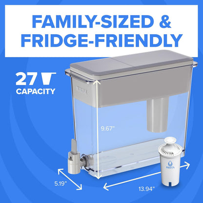 Brita UltraMax Water Dispenser - BPA-Free 27-Cup Capacity, Reduces Copper & Mercury, Includes 1 Filter