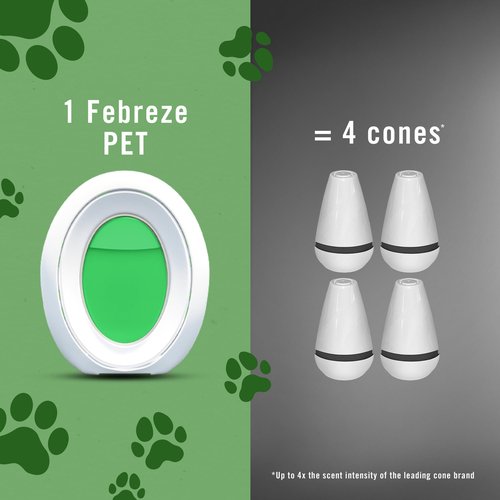 Febreze Multicolor Bathroom Air Freshener, Odor-Fighting, Plug in Alternative, Air Fresheners for Home, Bathroom, Kitchen, and Closet, Heavy Duty Pet Scent, 4 Count