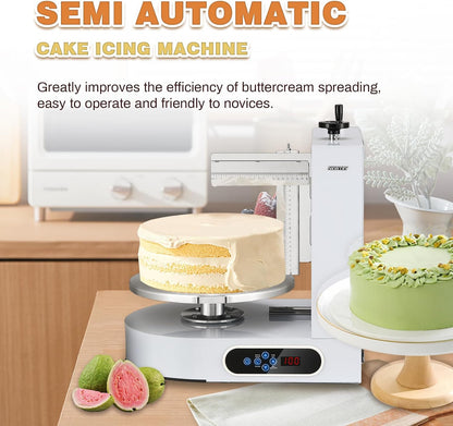 NEWTRY Electric Cake Decorating Machine - Semi-Automatic Icing & Butter Coating Tool for 4-12 Inch Cakes | 110V US