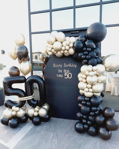 Black Number 50 Balloon - 40 Inch 50th Birthday Decoration for Men & Women Party Supplies