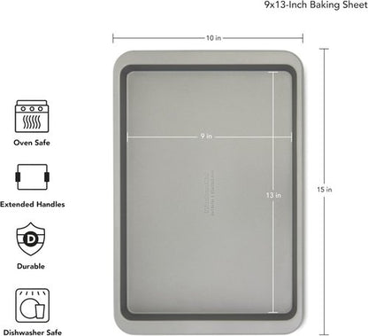 KitchenAid Nonstick Aluminized Steel Baking Sheet - 9x13in, Contour Silver Finish