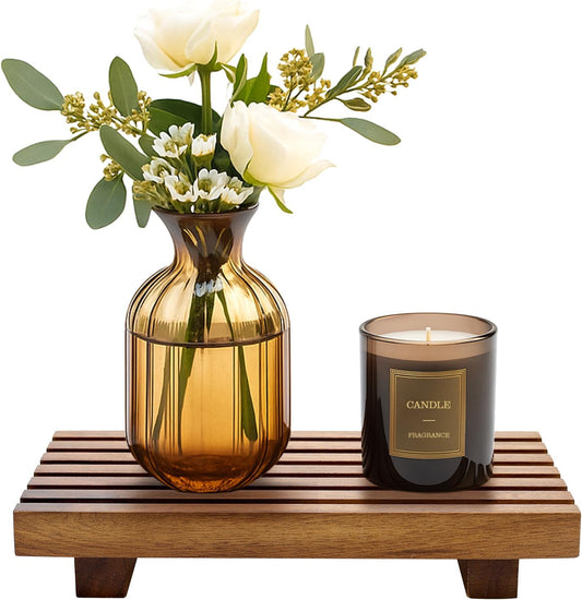 Acacia Wood Riser - Decorative Pedestal Stand for Bathroom Sink & Kitchen Counter | Soap Dish Holder