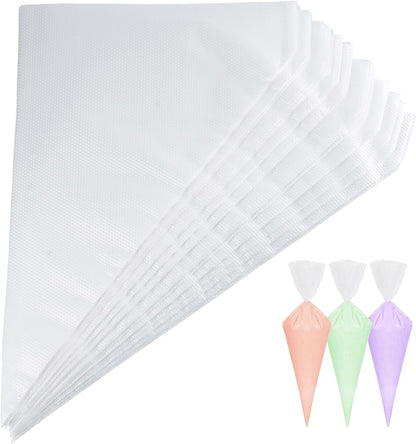 Regine Switzerland 12-Inch Disposable Piping Bags - 100 Pack, Anti-Burst & Non-Slip for Cake Decorating