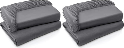Utopia Bedding Twin Fitted Sheets - Soft Brushed Microfiber - Deep Pockets - 4 Pack in Grey