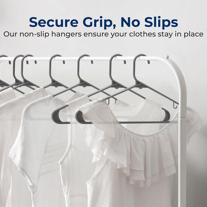 SereneLife Non-Slip Plastic Hangers - 30 Pack Space-Saving Closet Organizers for Shirts & Dresses