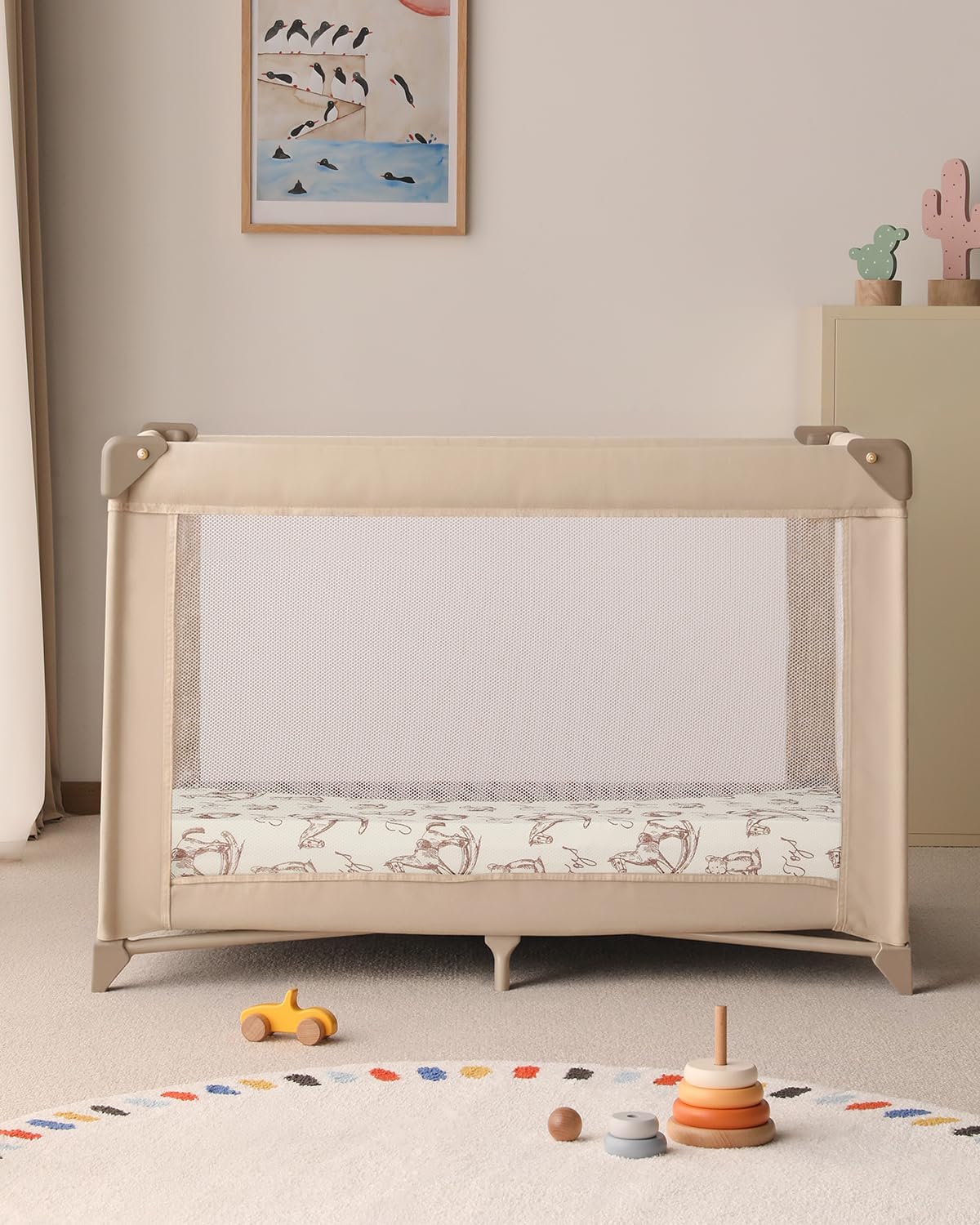 Yoofoss Baby Pack and Play Sheets - Ultra Soft 2-Pack Fitted Mini Crib Sheets, 38x26, Neutral for Graco