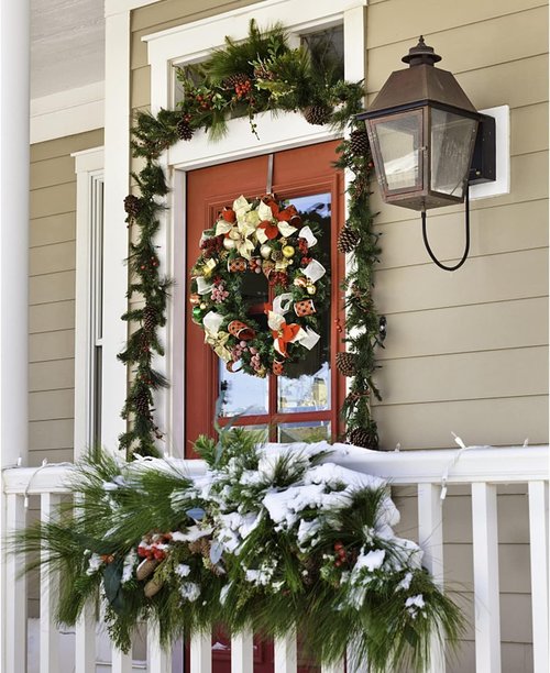 Linwnil Wreath Hanger - Adjustable 14-26 Inch Heavy Duty Hook for Front Door | Black, 20LB Capacity
