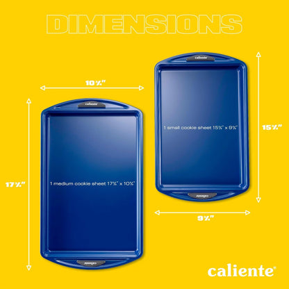 Caliente Nonstick Bakeware Set - 2 Cookie Sheets | Durable Carbon Steel Baking Set | Ideal Gift for Chefs & Bakers