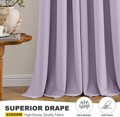 MIULEE Lilac Blackout Curtains - Thermal Insulated Room Darkening Drapes | 45-Inch Grommet Panels (2)