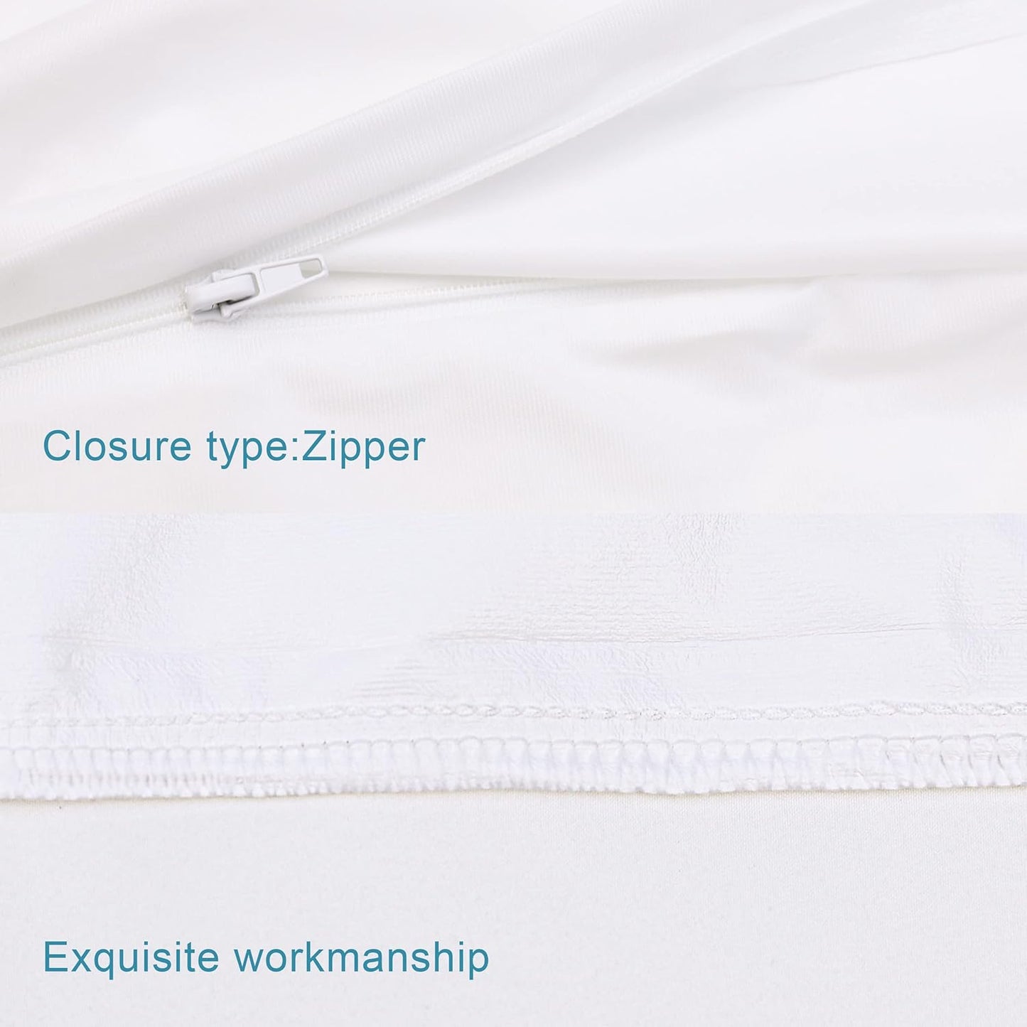 NTBAY Waterproof Pillow Protectors - Super Soft Zippered Cases | 20x26 Inches Pure White, 4 Pack