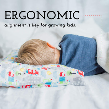 Toddler Pillow 13x18 for Sleeping – Kids Pillow for Toddler Bed, Travel, Daycare & Preschool – Soft Hypoallergenic Cotton Toddler Bed Pillow for Ages 2–5, Small Pillow for Kids Nap Time (1-Pack)