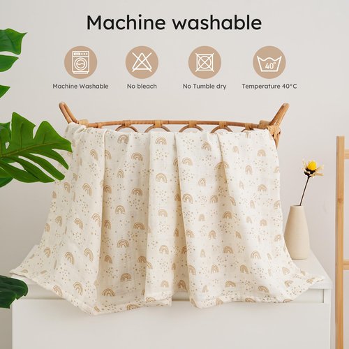 Yoofoss Muslin Swaddle Blankets, Organic Baby Blankets, 47 x 47 Inches Receiving Blanket for Baby Boys and Girls, Baby Essentials for Newborns Soft Breathable