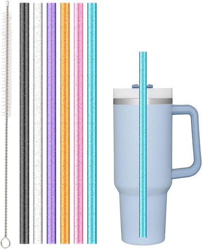 Stanley Replacement Straws - 6 Pack Reusable Straws with Cleaning Brush | Dishwasher Safe, Fits 40 oz & 30 oz Tumblers