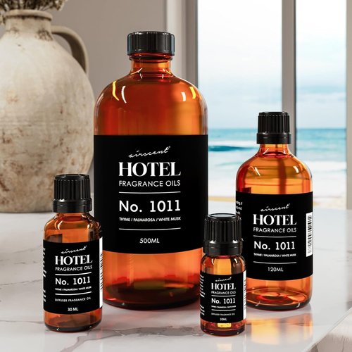 AirScent Hotel Diffuser Oil No. 1011 - Premium Beach Villas Inspired Fragrance Oil for Ultrasonic Diffusers | 10 mL Glass Bottle