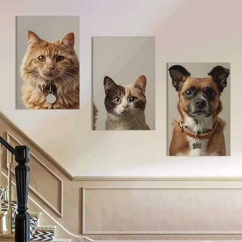 Custom Triptych Canvas Prints - Personalized Wall Art with Your Photos | Unframed 24x36 Set of 3