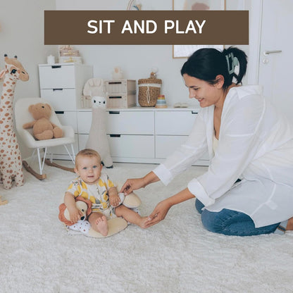 Aila+Aiden 2-in-1 Tummy Time Mat & Seated Support - Sensory Toys for Newborns (Sand)
