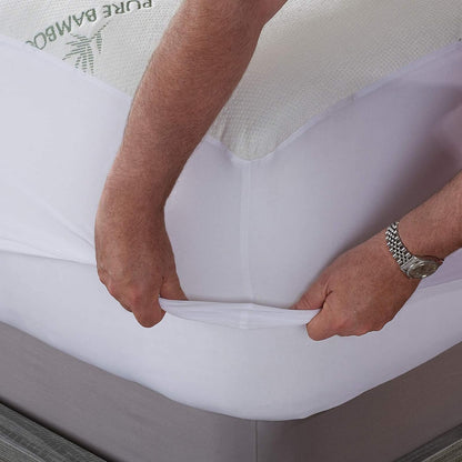 PURE BAMBOO King Mattress Protector - Waterproof, Breathable & Noiseless Cover for Moisture & Stain Protection