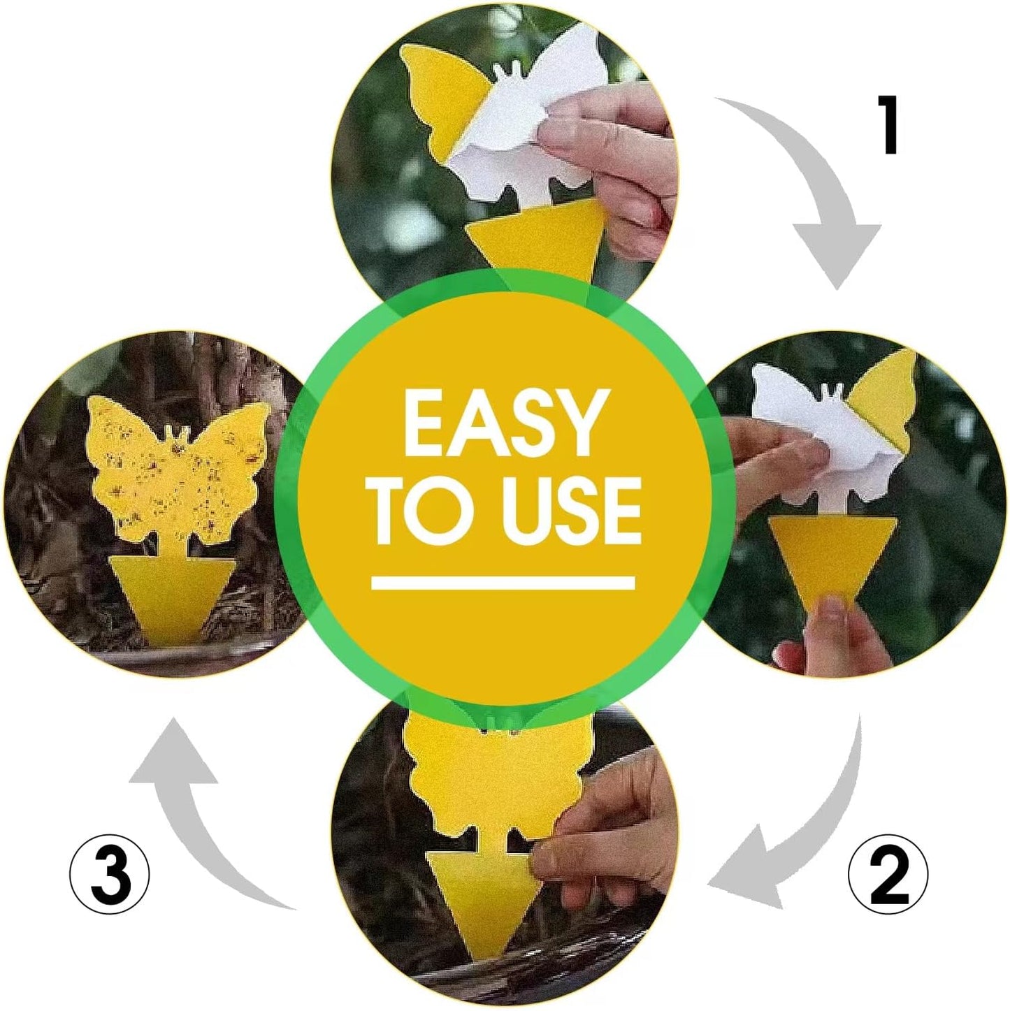 Skiennix 58 Pack Flying Insect Traps - Non-Toxic Yellow Sticky Traps for Gnats & Flies, Indoor/Outdoor Use