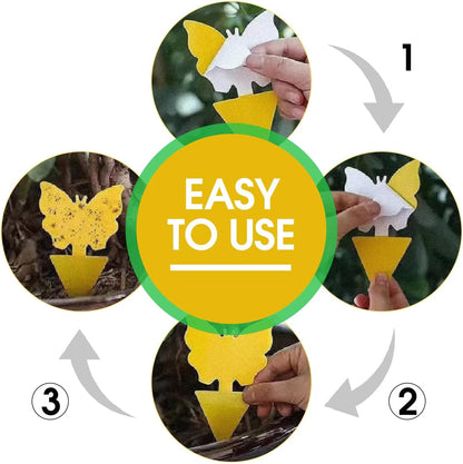 Skiennix 58 Pack Flying Insect Traps - Non-Toxic Yellow Sticky Traps for Gnats & Flies, Indoor/Outdoor Use