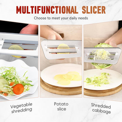 Multifunctional Vegetable Cutter, 2025 Upgraded Stainless Steel Double-layer Slicer, Cabbage Slicer Shredder, Stainless Steel Vegetable Cutter (2, Black Red)