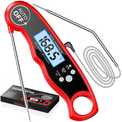 Skiennix Digital Meat Thermometer - Instant Read Dual Probe with Backlight LCD Display | Perfect BBQ Kitchen Accessory