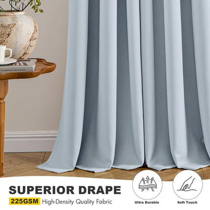 MIULEE Light Blue Blackout Curtains for Bedroom Living Room 84 Inches Long 2 Panels, Thermal Insulated Room Darkening Drapes Solid Grommet Noise Reduction Light Blocking Window Treatments 40x84 Inch