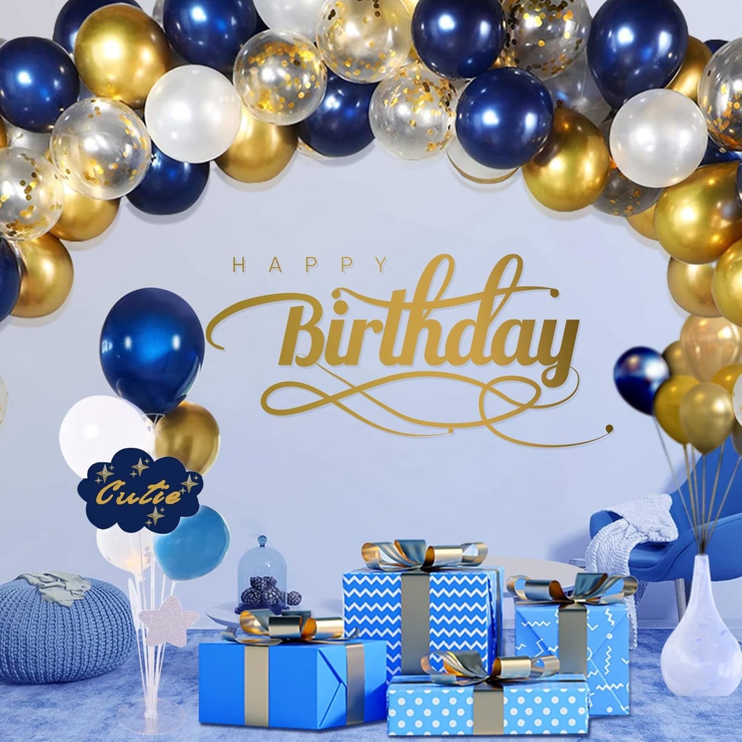 Navy Blue Balloons - 100 Pack of 12-Inch Round Helium Balloons for Graduation & Birthday Decor