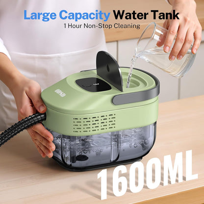 ODSD Steam Cleaner - Handheld 3-Level Adjustable Steamer for Home & Car | 15s Heat-Up, 1.6L Tank, 15 Accessories