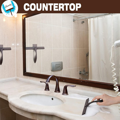 NETANY Shower Squeegee - 10-Inch Bronze Stainless Steel Tool for Streak-Free Bathroom & Shower Use