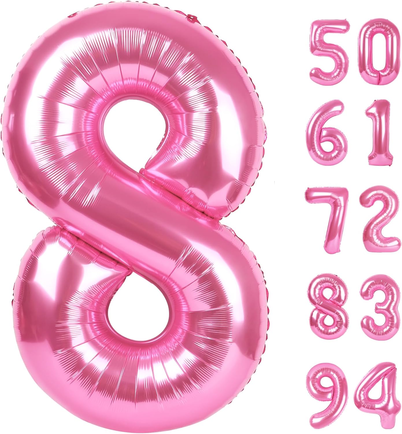 Regine Switzerland Pink Number 8 Balloon - 40 Inch Birthday Decoration for Girls