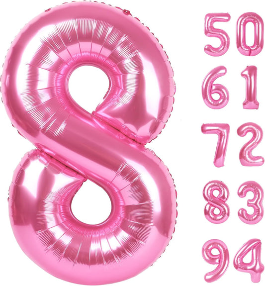 Regine Switzerland Pink Number 8 Balloon - 40 Inch Birthday Decoration for Girls