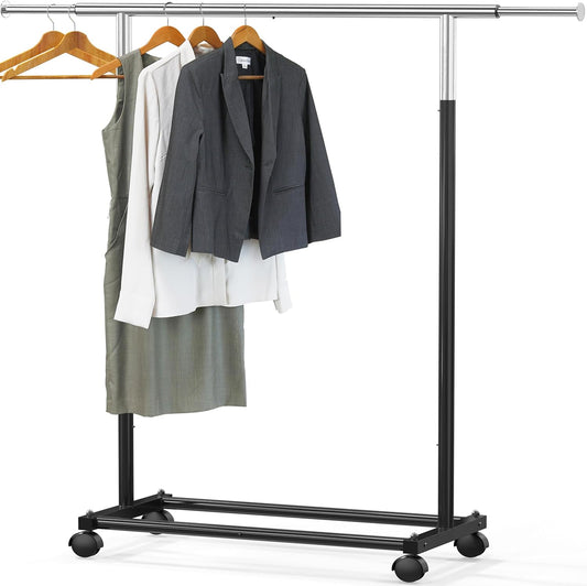 Simple Houseware Garment Rack - Standard Rod Design in Sleek Black Finish