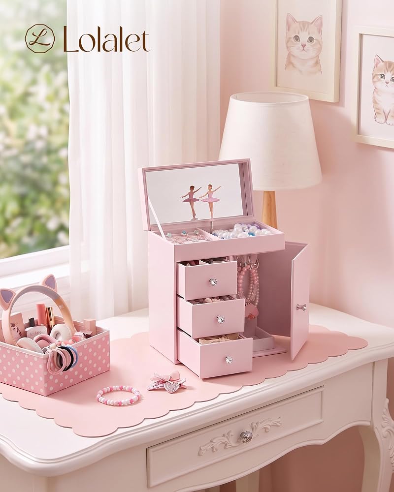 Pink Ballerina Music Jewelry Box for Girls 3-12 – Lolalet
