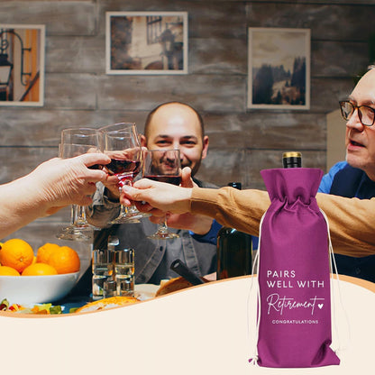 Purple Retirement Wine Bag Retirement Gifts for Women Men Farewell Gifts for Coworkers Going Away Gift for Friends Boss
