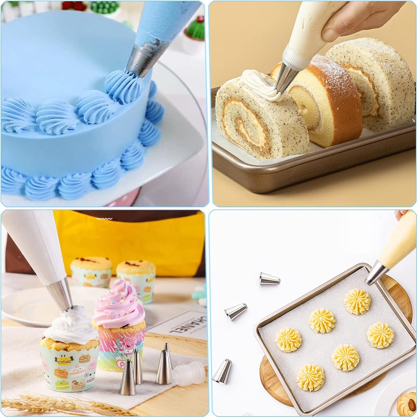 Wilton Piping Bags and Tips Set - 100 Disposable 12-Inch Bags with 7 Frosting Tips & Accessories