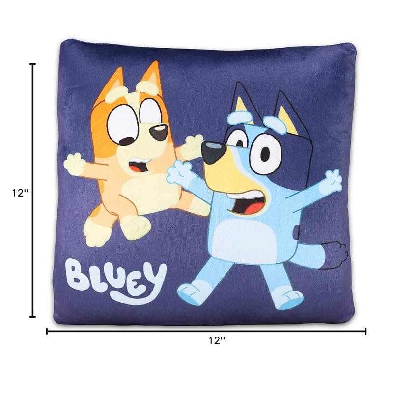 12-Inch Bluey Plush Pillow Set for Kids - Toddler Bedroom Decor Bundle