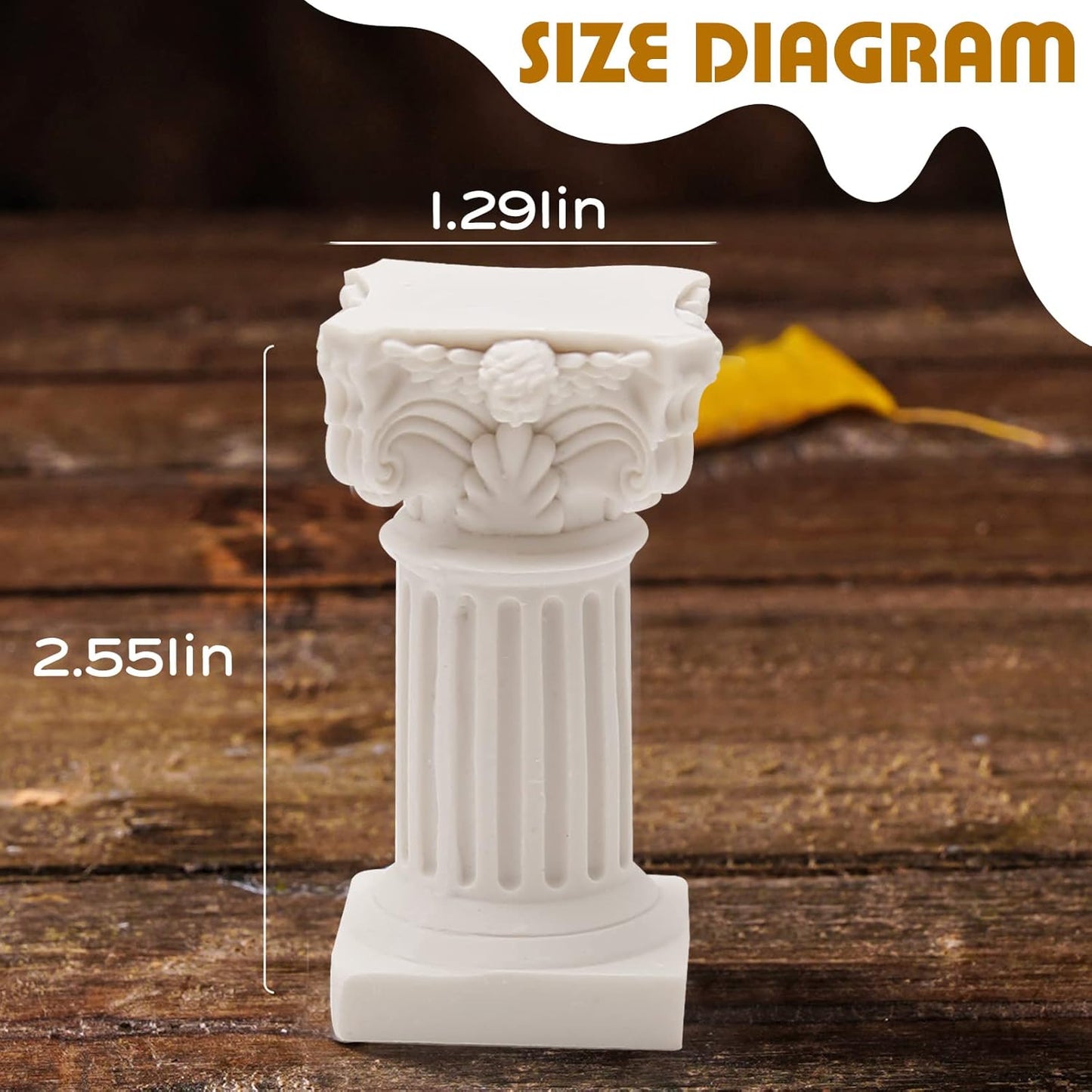Saihisday Mini Roman Pillar Greek Columns - 5Pcs Resin Artistic Ornaments for Christmas & Weddings | 1.18" x 1.18" x 2.56" (White)