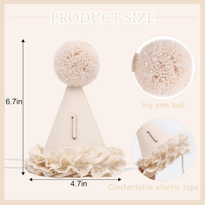 Regine Switzerland Lace 1/2 Birthday Hat - Sweet Floral Princess Crown for 6-Month Celebration