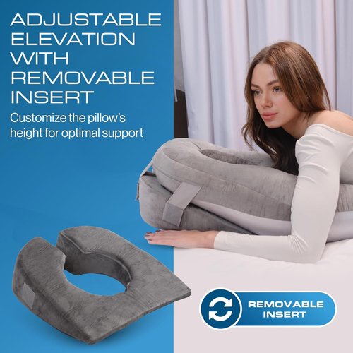 Kolbs Face Down Pillow - Post Eye Surgery Vitrectomy Relief | Dual-Sided Warm & Cool Memory Foam