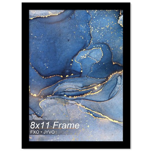 Fxojyvo 8x11 Picture Frame, Black Frame for 8 x 11 Inch Picture Poster Photo, Light Weight and High Transparent 8 by 11 Frame for Wall - 1 Pack/Black/8"x11"
