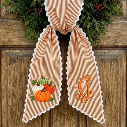 Fall Wreath Sash - Pumpkin Thanksgiving Front Door Decor A5