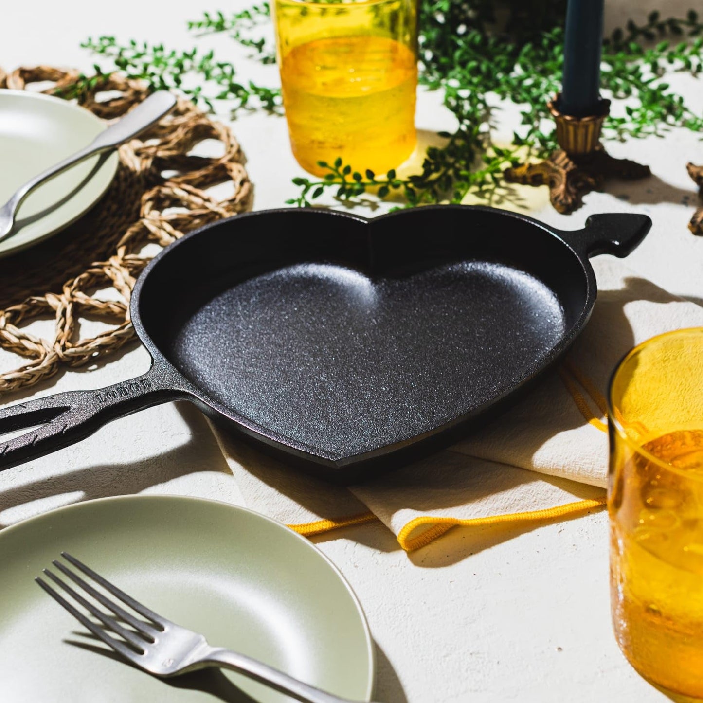 Lodge Seasoned Cast Iron Heart Skillet