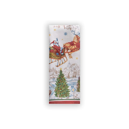 Christmas Napkins Set of 4 - Santa's Snowy Sleighride 17x17 inches