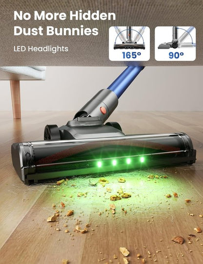 Dzaki Cordless Vacuum Cleaner - Powerful 50KPA Suction with Smart LED Display | Lightweight & Rechargeable for Home Use