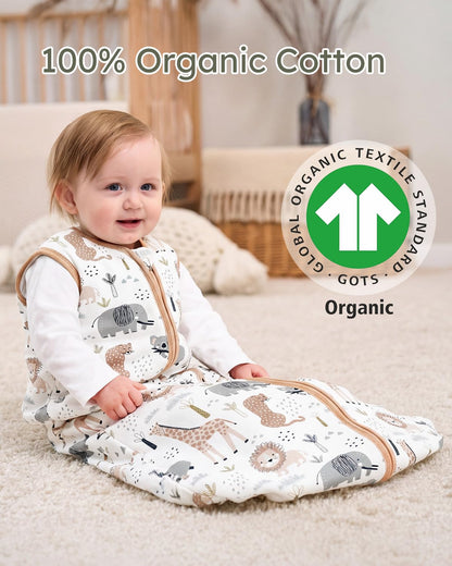 Yoofoss Baby Sleep Sack - 1.5 Tog Wearable Blanket for 18-24 Months | 100% Organic Cotton, Warm & Comfy